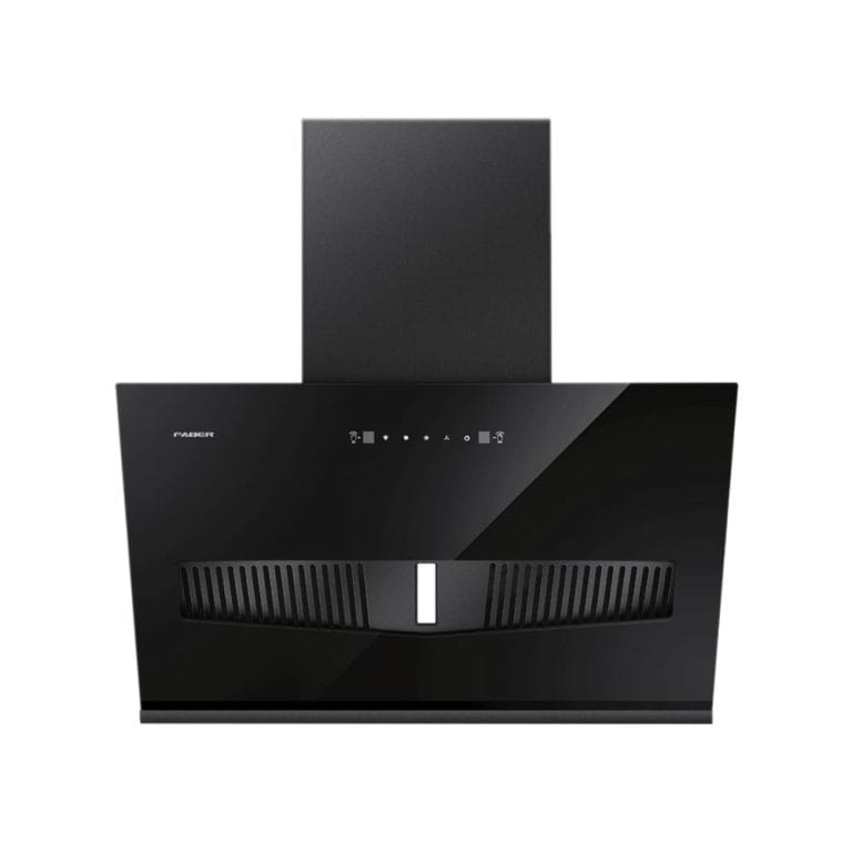 Stainless steel kitchen range hood with modern black finish, sleek design, and advanced ventilation system for optimal kitchen air quality. Perfect for contemporary kitchens.