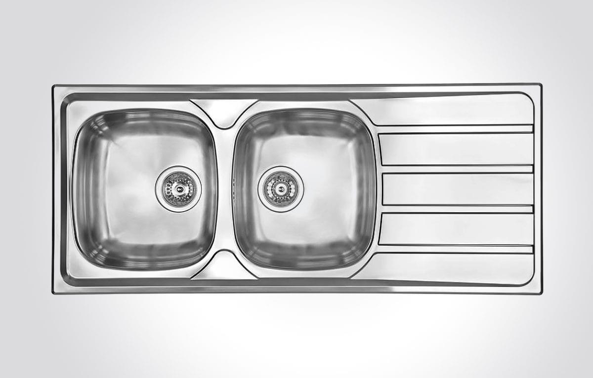 CM UNIVERSAL Double Bowl Stainless Steel Sink 116 X 50 cm - Image 1