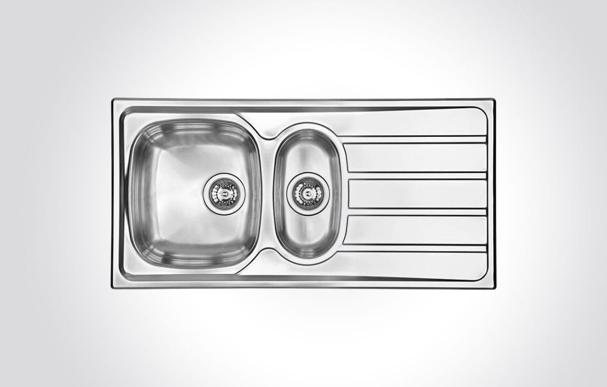 CM UNIVERSAL One And One Half Bowl Sink Stainless Steel 100x50cm - Image 1