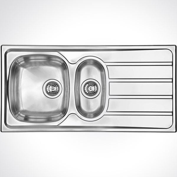 CM UNIVERSAL One And One Half Bowl Sink Stainless Steel 100x50cm