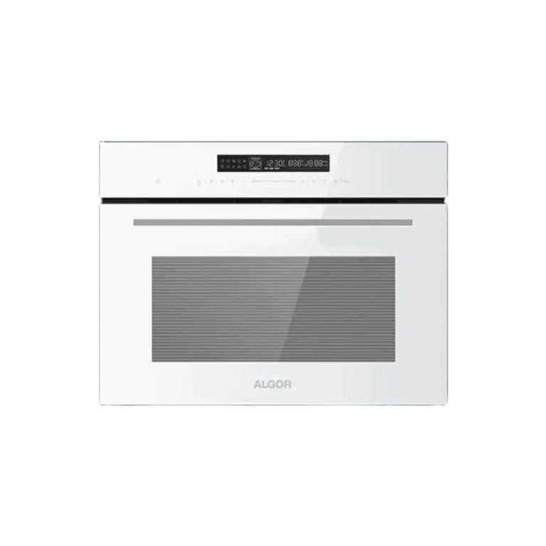 Custom Built-In Microwave Oven for Modern Kitchens, White Stainless Steel Finish, Energy Efficient, Compact Design, Premium Kitchen Appliance, KitchenByPro.