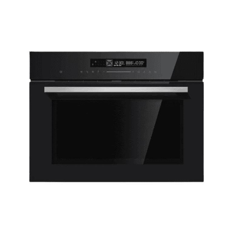 High-end black and stainless steel built-in oven for modern kitchens, featuring digital display and multiple cooking functions for home chefs and professional chefs.