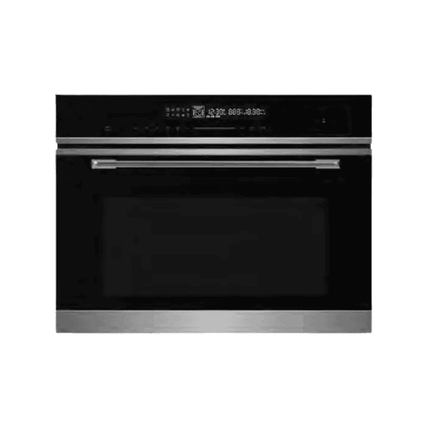 High-end black and stainless steel kitchen oven with digital control panel, perfect for modern chef's kitchen and cooking enthusiasts. Ideal for baking, roasting, and grilling with smart features.