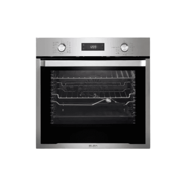 Built-in stainless steel oven with digital display and multiple cooking modes for modern kitchens.