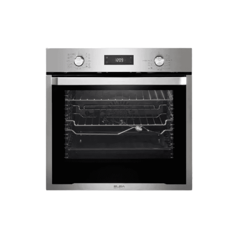 Built-in stainless steel oven with digital display and multiple cooking modes for modern kitchens.