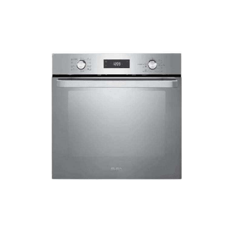 Stainless steel built-in oven with digital display and control knobs, ideal for modern kitchen renovation and cooking efficiency.