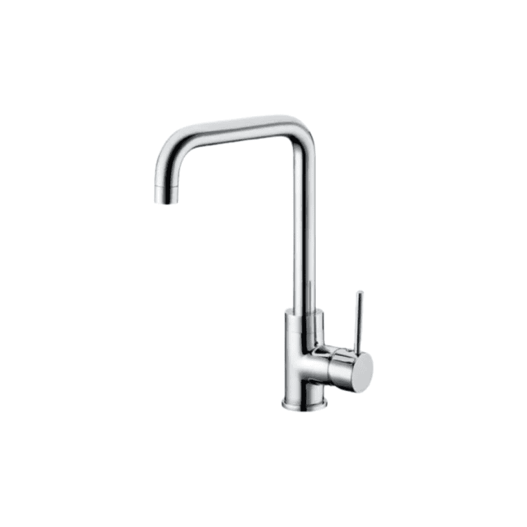 Efficient kitchen faucet with sleek chrome finish, modern design, and easy-to-use lever for convenient water control in kitchen sinks. Perfect for modern kitchen upgrades.