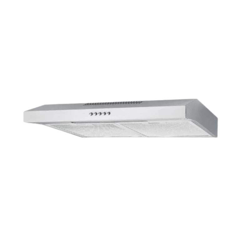 Energy-efficient kitchen range hood with modern stainless steel design, perfect for enhancing cooking space with effective smoke and odor removal.