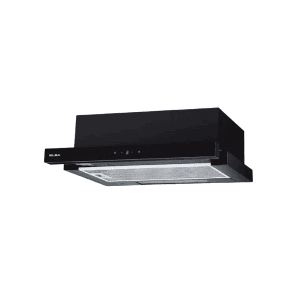 High-quality black kitchen range hood with modern design, powerful ventilation system, and easy-to-use controls, perfect for enhancing kitchen efficiency and cleanliness.