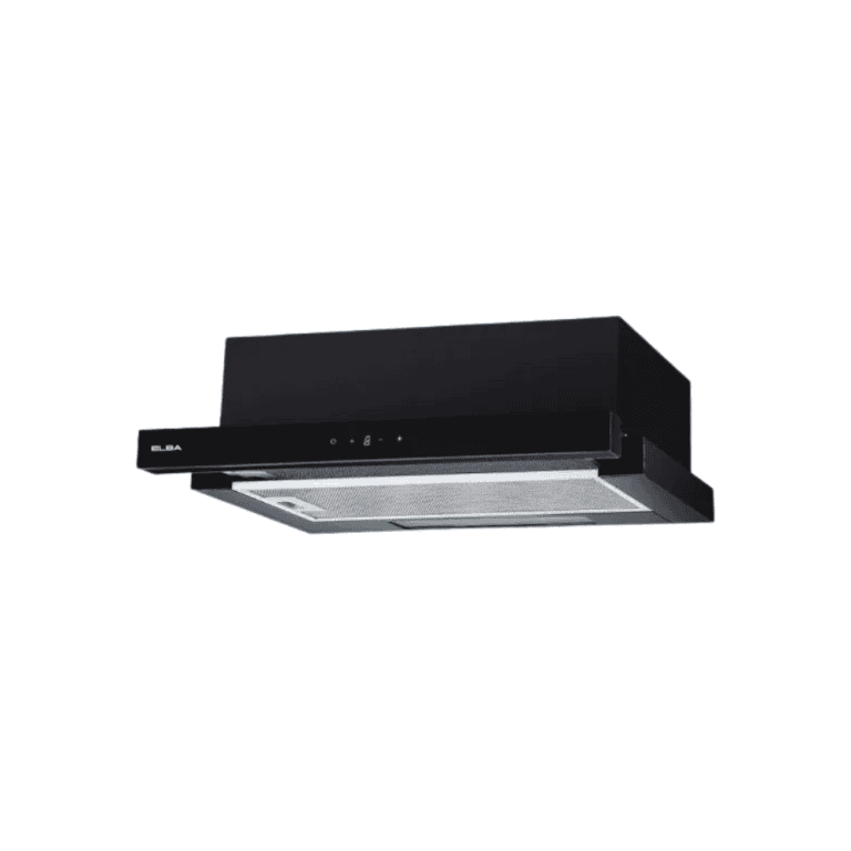 Efficient black under-cabinet kitchen range hood with powerful ventilation, modern design, and easy-to-use controls for optimal kitchen cooking environment.