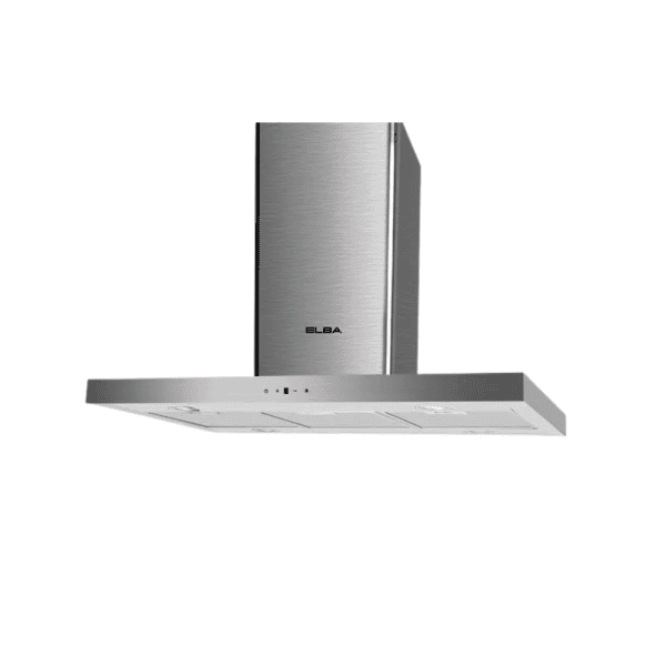 Stainless steel kitchen range hood with modern sleek design, ideal for enhancing cooking area aesthetics and ventilation. Perfect for home and professional kitchens.