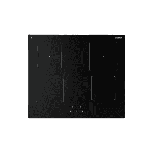 4-Burner Electric Cooktop with Touch Control, Sleek Black Glass Surface for Modern Kitchens, Energy Efficient and Easy to Clean, Compatible with Various Cookware, from KitchenByPro.com.