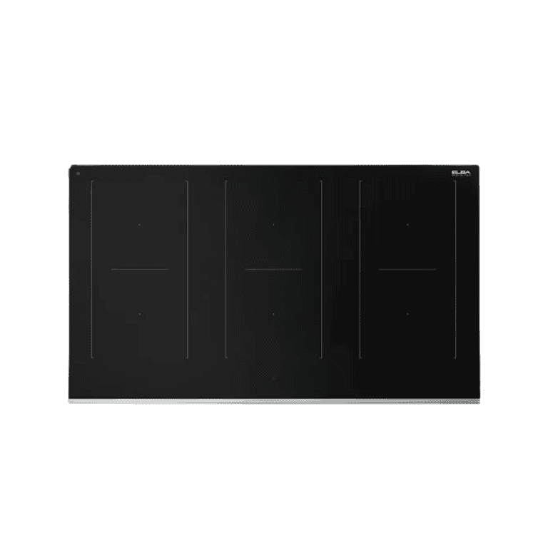Sleek black induction cooktop with four cooking zones, modern touch controls, and energy-efficient technology for seamless cooking experiences. Perfect for contemporary kitchens.