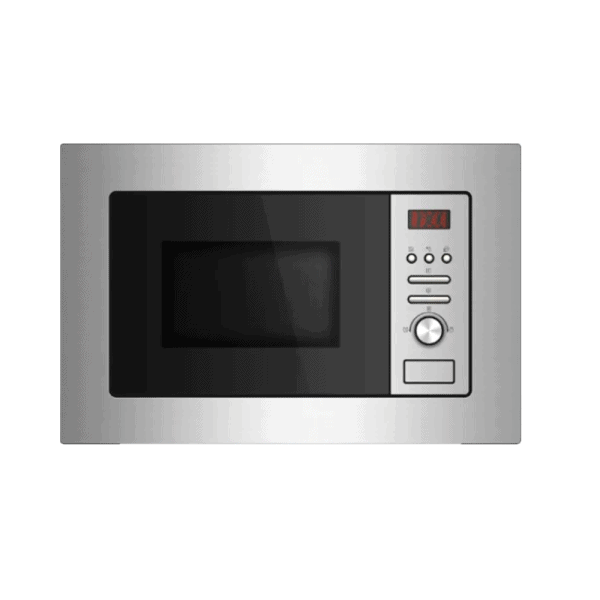 1. stainless steel microwave oven with digital control panel and timer for modern kitchen use.