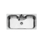 Stainless steel kitchen sink with modern design, single basin, and built-in faucet for kitchen remodeling and upgrade. Perfect for home or commercial kitchens.