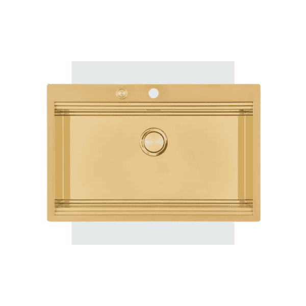 Rustic gold kitchen sink with modern design, durable stainless steel, ideal for modern kitchens, easy to clean, and adds elegance to your kitchen decor. Perfect for upgrade or new kitchen installation.