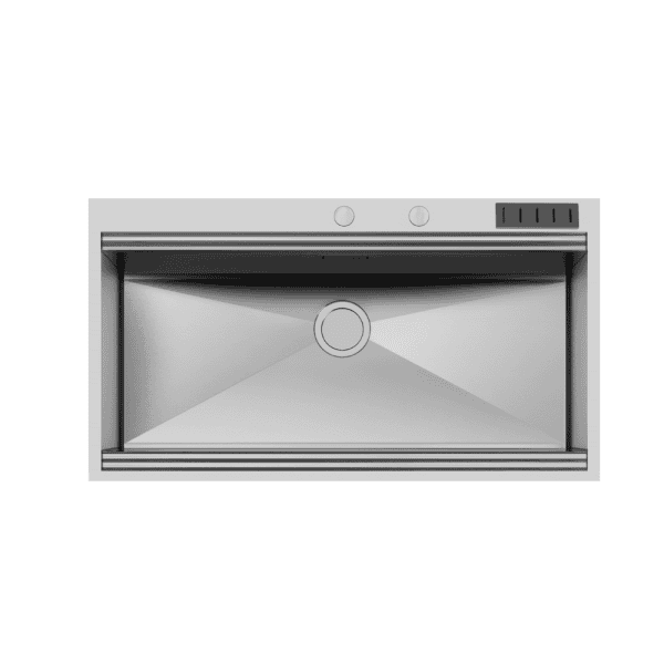 Stainless steel kitchen sink with modern design, durable materials, and easy-to-clean surfaces, ideal for stylish kitchen renovations and high-volume cooking spaces.