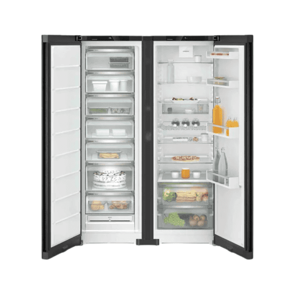 Efficient modern multi-door refrigerator with ample storage for fresh produce, frozen foods, and beverages, featuring sleek design, adjustable shelves, and energy-saving features for your kitchen needs.