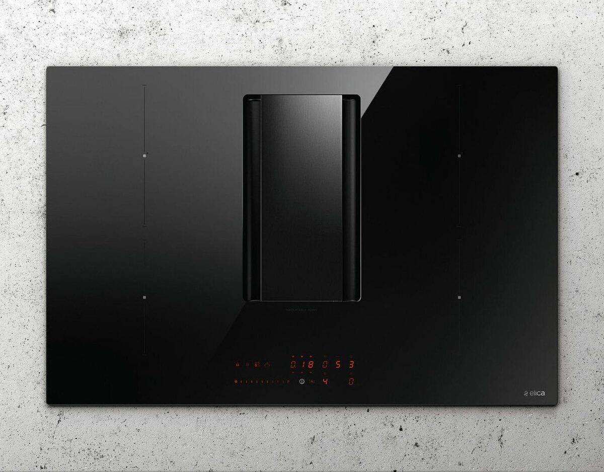 Elica Nikolatesla Alpha Black Hood And Cooktop Hob 78cm - Image 1