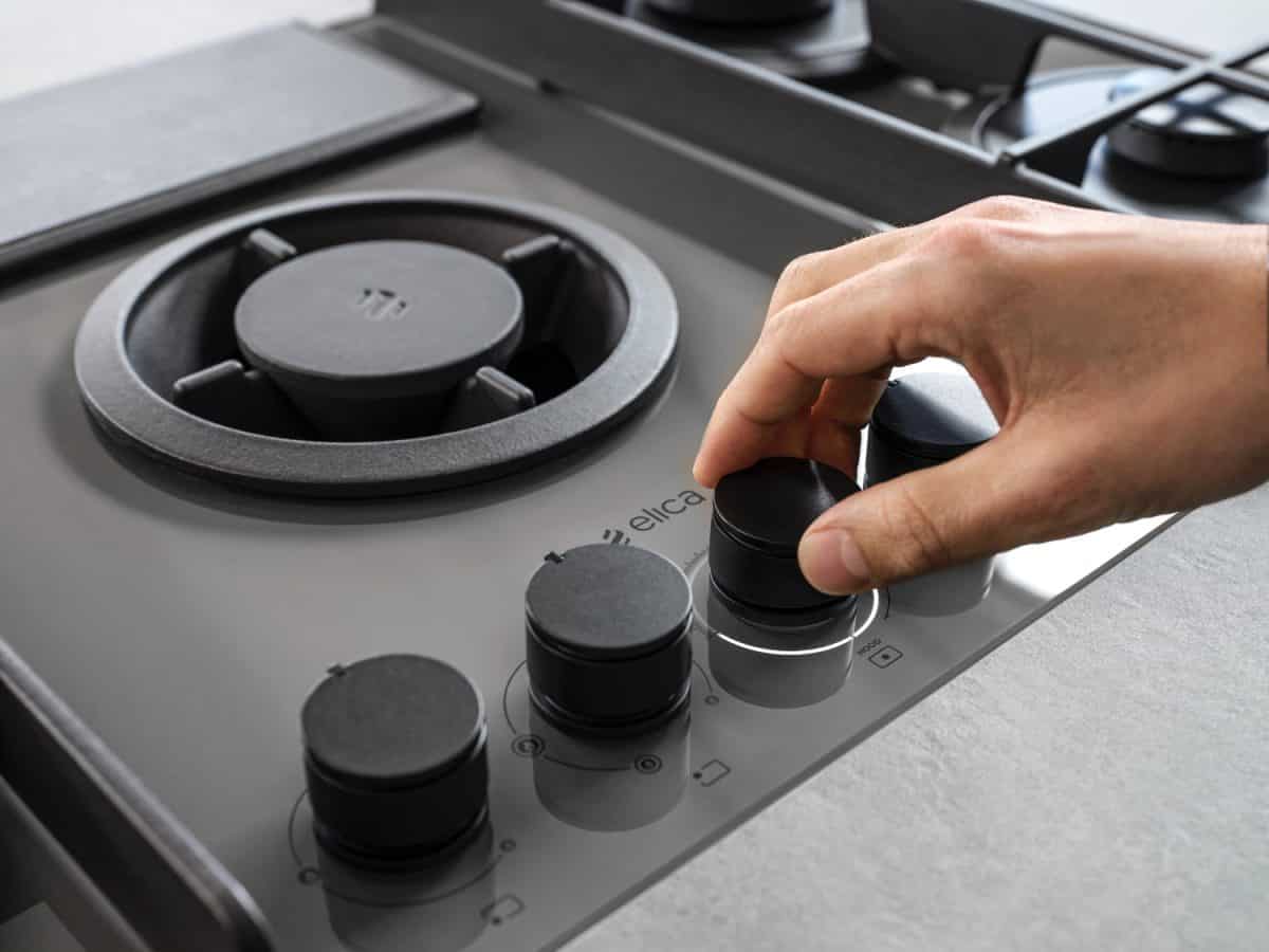 Elica Nikolatesla Flame Grey Glass Built-in Gas Hob 88cm - Image 3