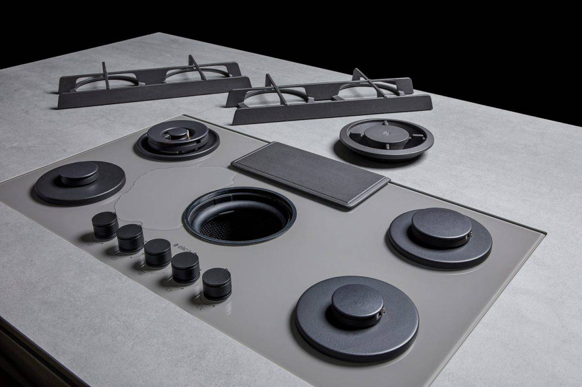 Elica Nikolatesla Flame Grey Glass Built-in Gas Hob 88cm - Image 5