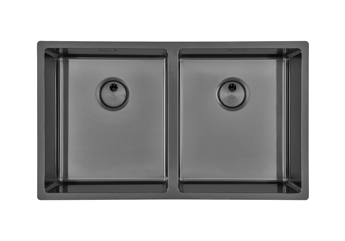 FOSTER 4455 846 Gun Metal Double Bowl Undermount Sink - Image 1