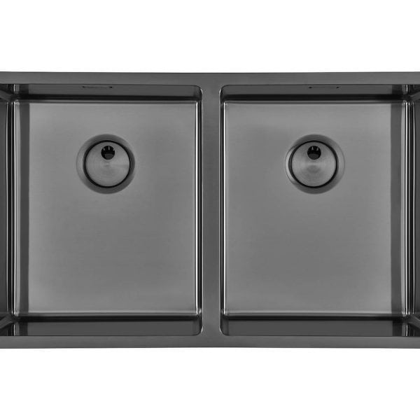 FOSTER 4455 846 Gun Metal Double Bowl Undermount Sink