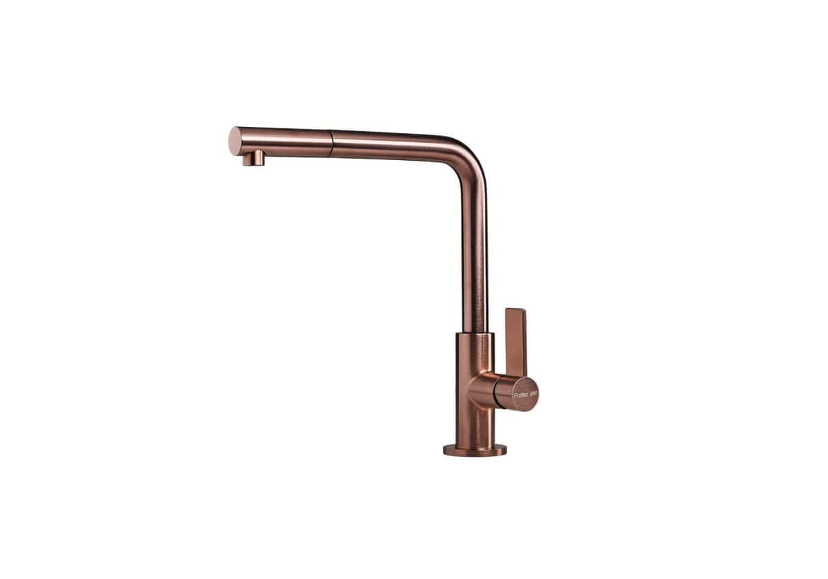 Foster 8498 128 Vela Plus Copper Satin Single Lever Mixer With Rotating Barrel - Image 1