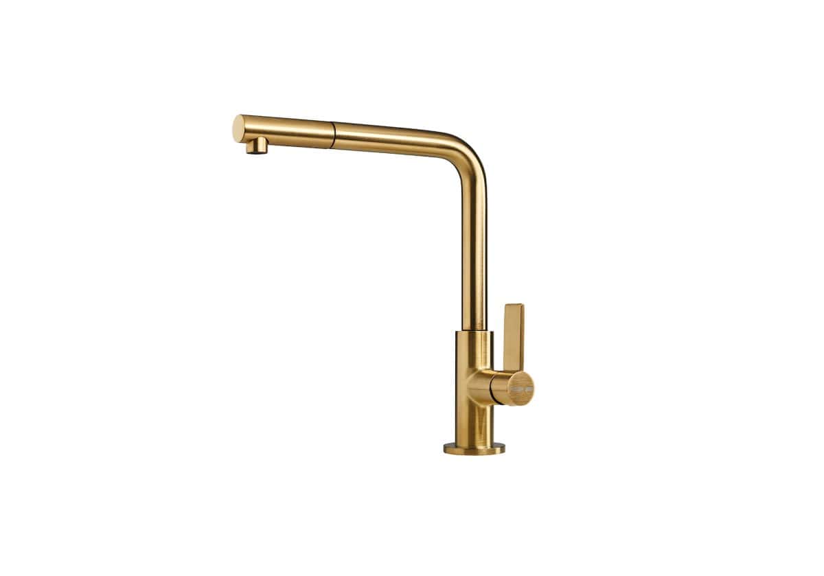 FOSTER 8498 129 VELA PLUS GOLD satin Single lever mixer tap with rotating barrel - Image 1