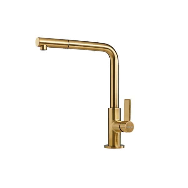 FOSTER 8498 129 VELA PLUS GOLD satin Single lever mixer tap with rotating barrel