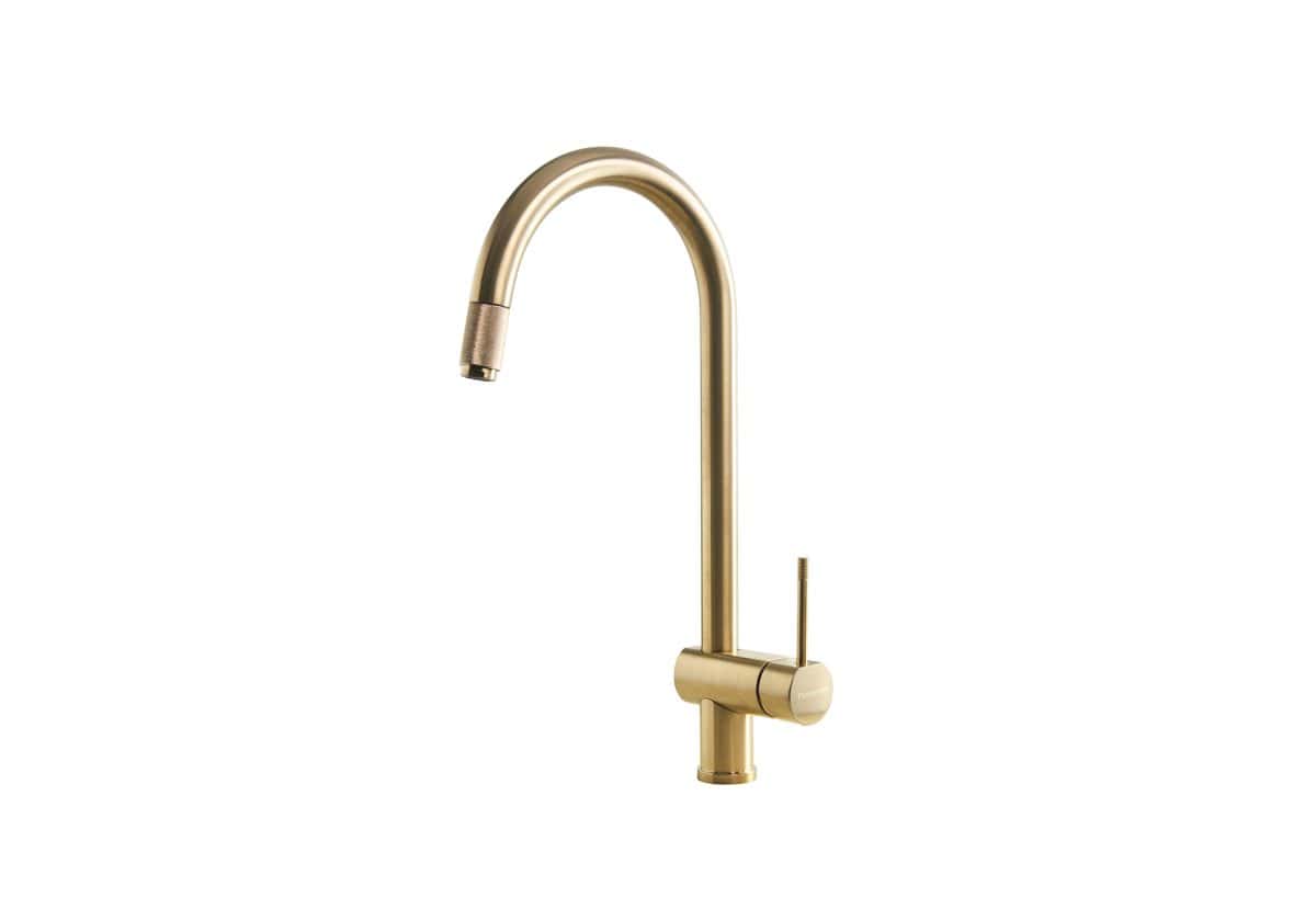 FOSTER 8491 109 VOLTA GOLD Single lever mixer tap with rotating barrel - Image 1