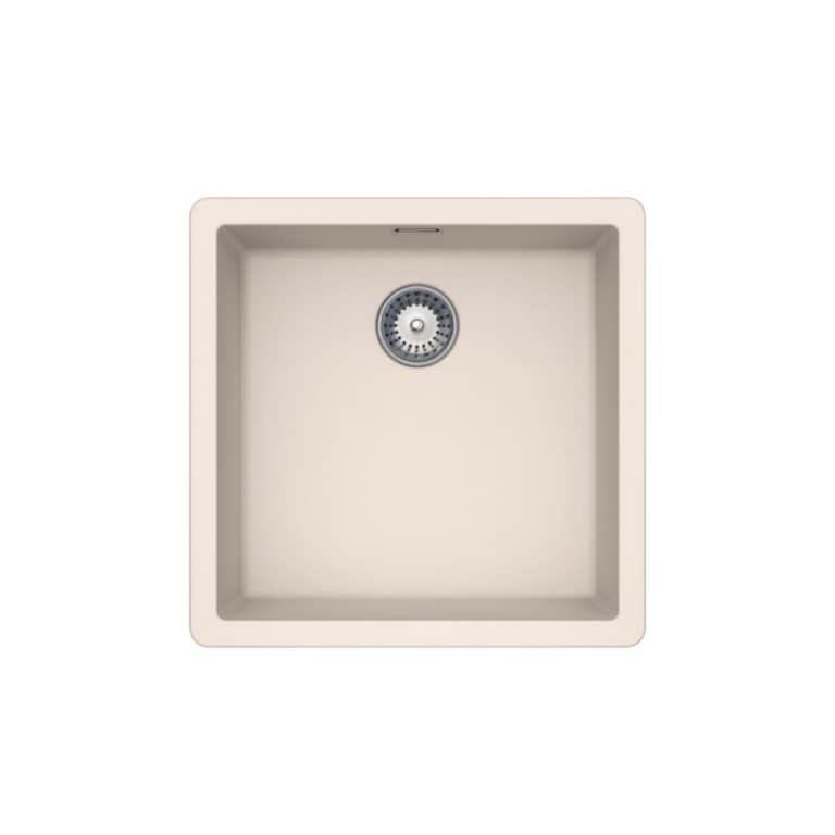 Stainless steel undermount kitchen sink with modern square design and durable construction for kitchen remodeling.