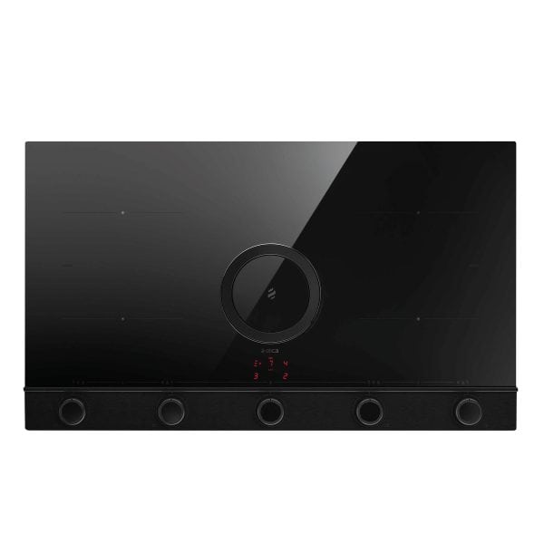 Performance Elica NikolaTesla UNPLUGGED EVO induction cooktop with sleek black glass surface and touch controls. Perfect for modern kitchens, offering efficient and precise cooking.