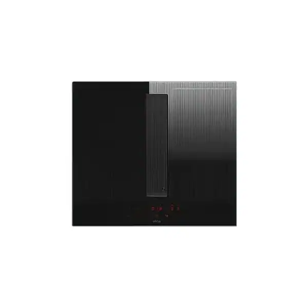 Range hood for kitchen ventilation with sleek black finish and modern design.