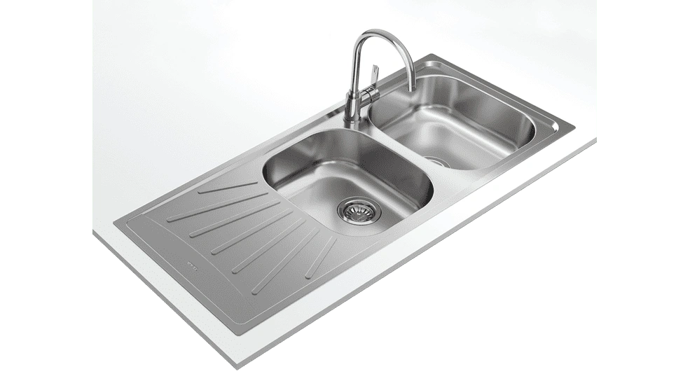 Teka EASY Starbright 80 E-XN 2B 1D Inset reversible sink with waste and siphon matt finish in 80 cm