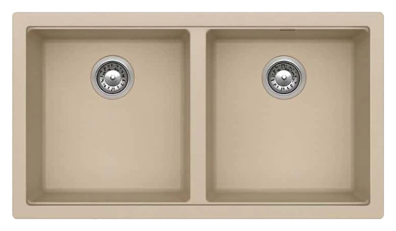 Elite CS7845 Double Bowl Beige 78x45cm Undermount Granite Sink