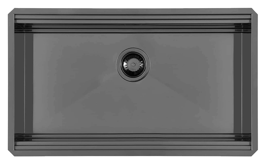 Foster 1034 856 Milanello Single Bowl Undermount Gun Metal Sink 79 x 46.6cm