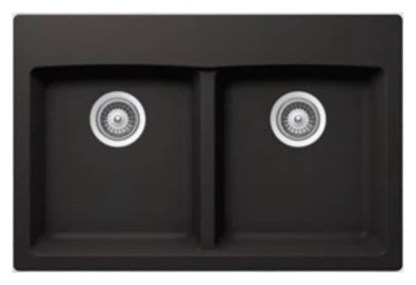 Elite CS8050 Double Bowl Black Granite Sink 80X50 cm