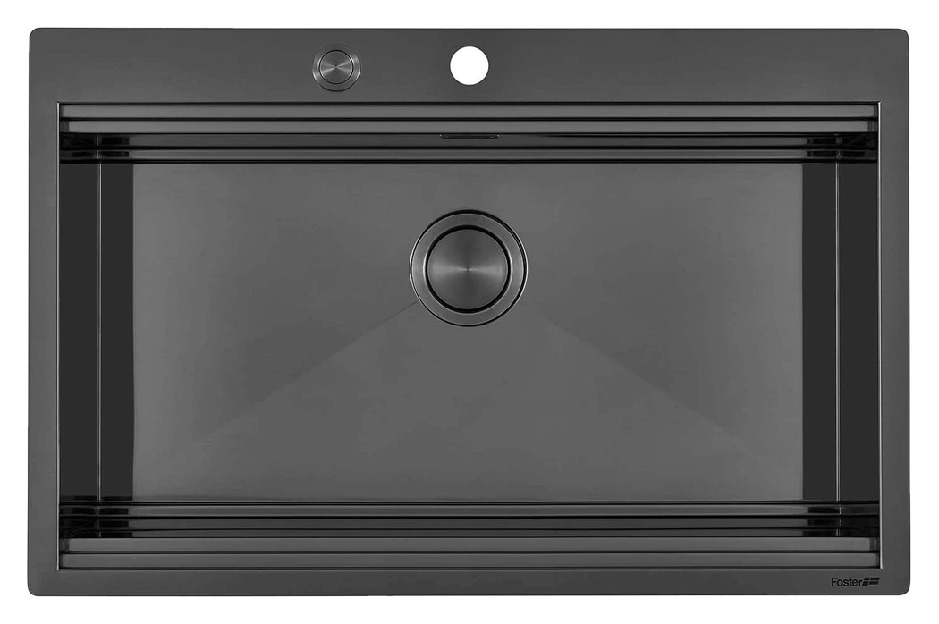 Foster 1034 056 Milanello single bowl Gun Metal stainless steel sink