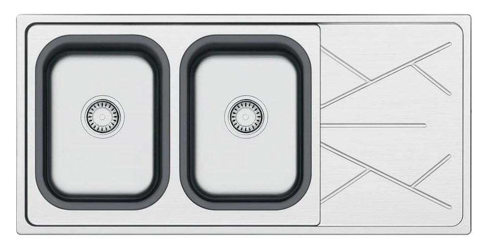 Elba EL330-2B1D Double Bowl Inset Stainless Steel Sink 116 x 50cm