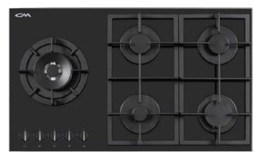 CM DIAMOND 90 Glass On Hob Black 90cm