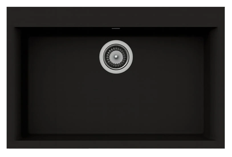 ELITE ADL-7248G Single Bowl Black Topmount Granite Sink 72x48cm