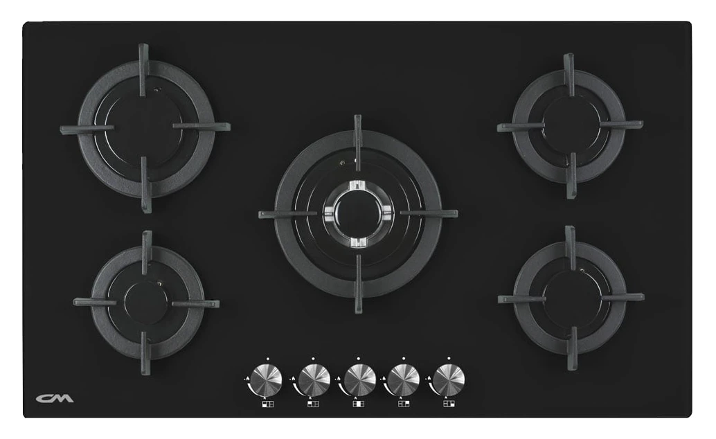 CM CRYSTAL 90 Glass On Hob Black 90cm