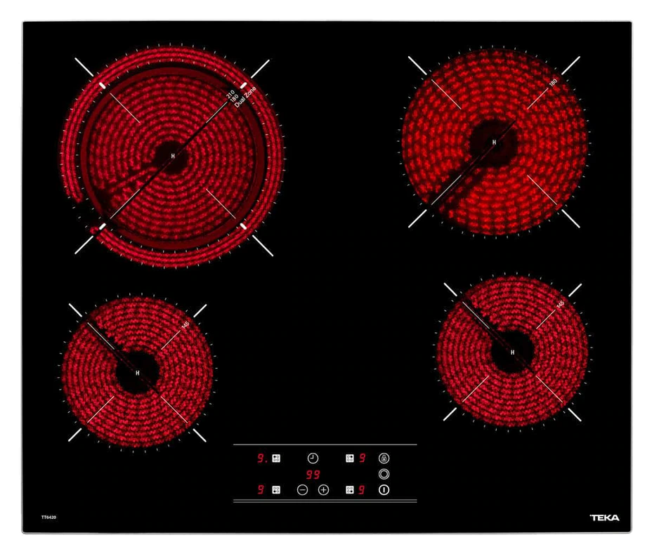 TEKA TOTAL TT 6420 60cm Vitroceramic Hob with 4 zones and Touch Control Slim metal frame