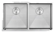 Algor AUM745-44SS double bowl stainless steel kitchen sink with brushed finish