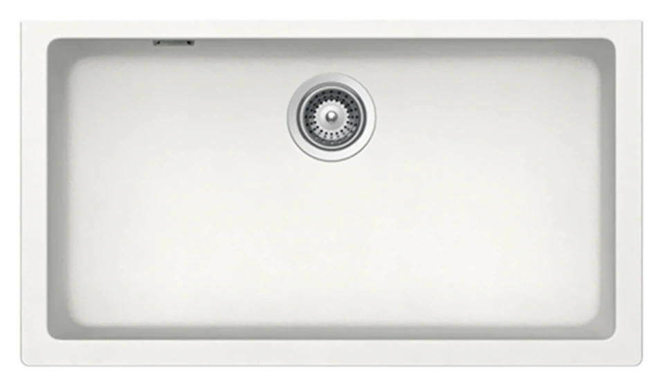 CM Nevada 76x44cm White Bianco Single Bowl Granite Sink