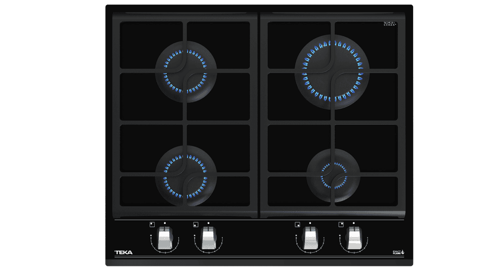 TEKA MAESTRO GZC 64300 BK Gas on Glass Hob with ExactFlame function in 60 cm of butane gas