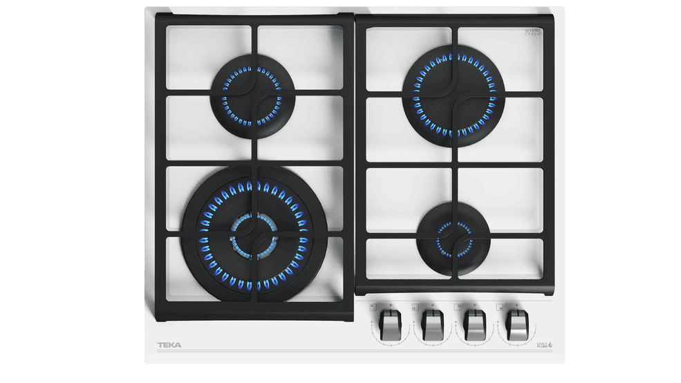 TEKA MAESTRO GZC 64320 WH Gas on Glass Hob with ExactFlame function in 60 cm