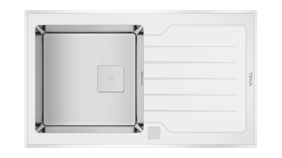 TEKA MAESTRO Diamond RS15 1B 1D 86 AUTO Urban Colors Edition Inset Glass Sink White