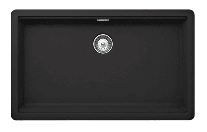 CM Nevada 76x44cm Black Nero Ossidiana Single Bowl Granite Sink